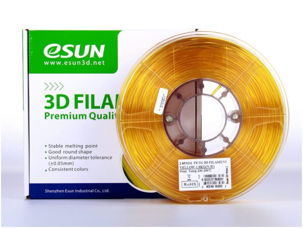 PETG 1.75mm 1KG Amarillo Translúcido- eSUN