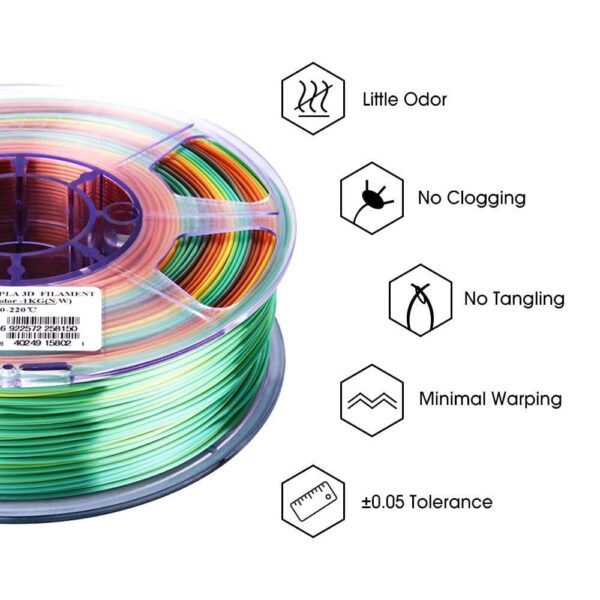 Silk 1.75mm 1KG Rainbow- eSUN - Imagen 5
