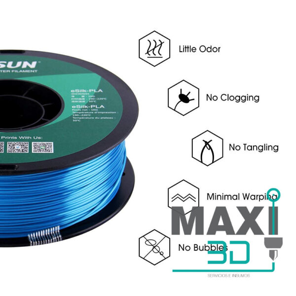 Silk 1.75mm 1KG Cyan – eSUN - Imagen 5