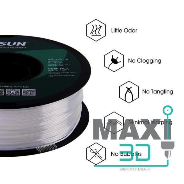 Silk 1.75mm 1KG Blanco – eSUN - Imagen 7
