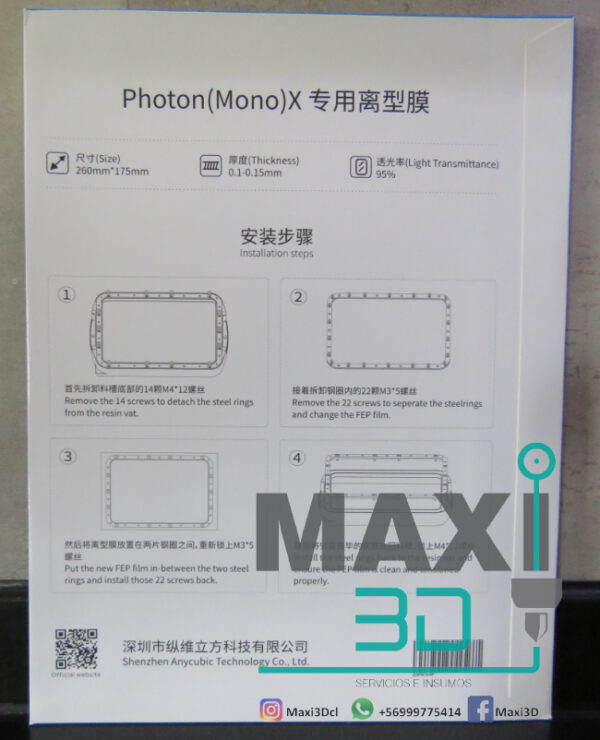 Lamina FEP - MonoX (Pack 5u) - Imagen 2