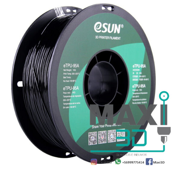 TPU 1.75mm 1KG Negro- eSUN - Imagen 2