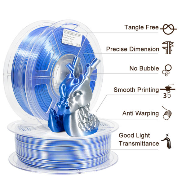 Silk 1.75mm 1KG Magic Dual Color Azul-Plateado - Imagen 6