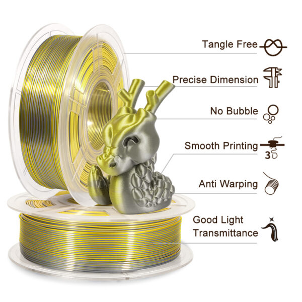Silk 1.75mm 1KG Magic Dual Color Oro-Plateado - Imagen 6