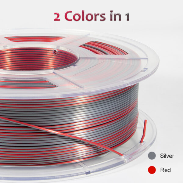 Silk 1.75mm 1KG Magic Dual Color Rojo-Plateado - Imagen 3