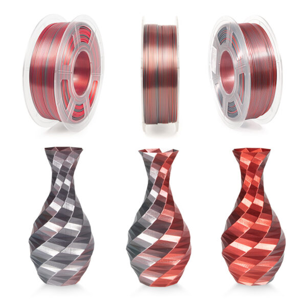 Silk 1.75mm 1KG Magic Dual Color Rojo-Plateado - Imagen 2