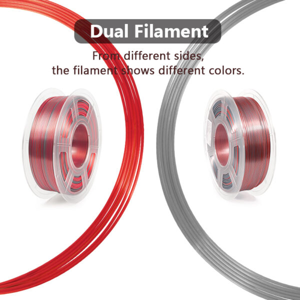 Silk 1.75mm 1KG Magic Dual Color Rojo-Plateado - Imagen 4