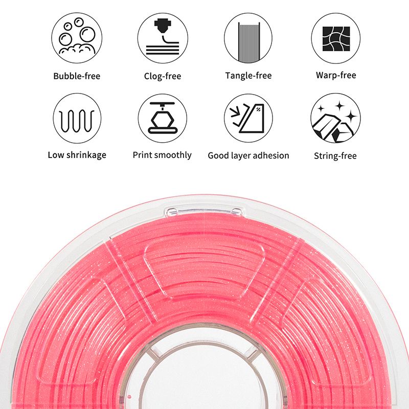 PLA Clear Glitter Bright Pink