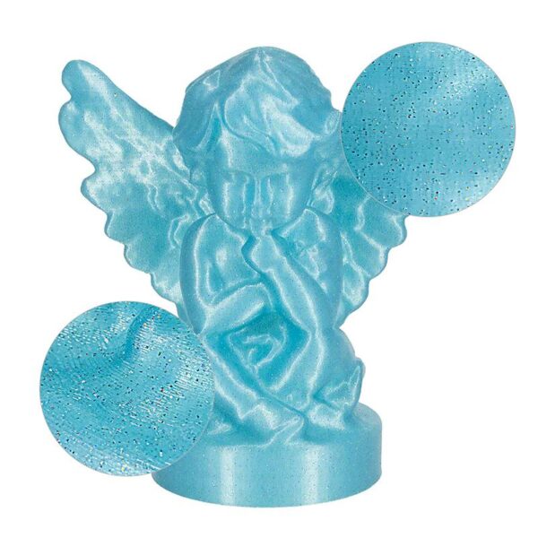 PLA Clear Glitter filament Sky Blue