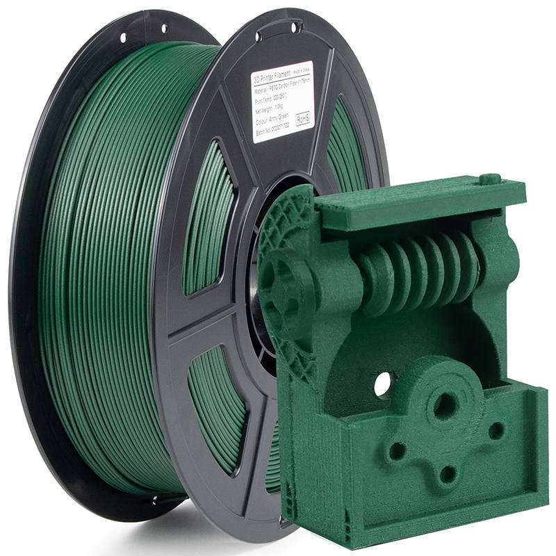 PETG CF Fibra Carbono Verde Militar